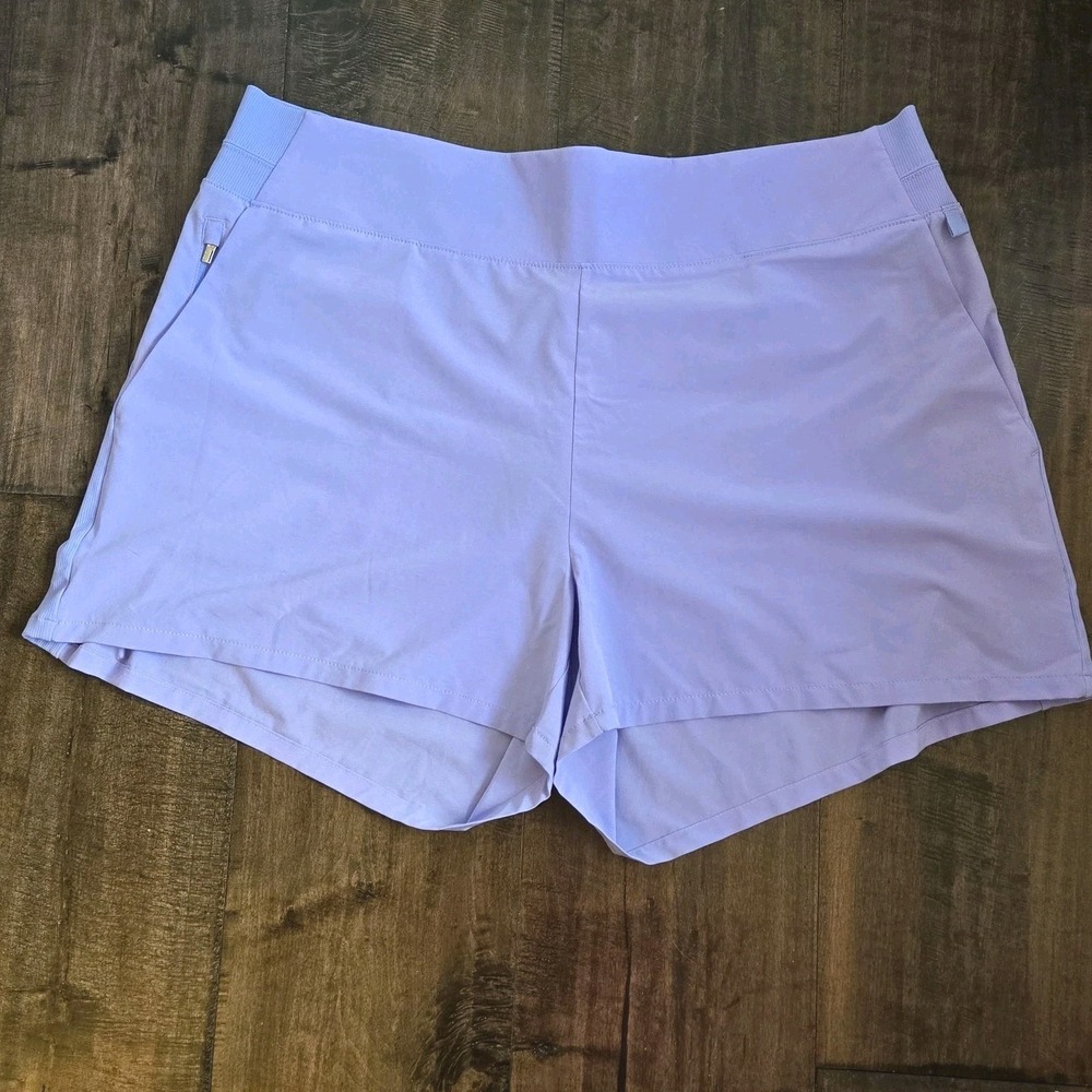 Athleta Size 18 Brooklyn Shorts Pastel Purple Pockets‎ Travel Beach Loungewear